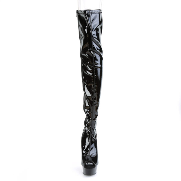 6" Heel, 1 3/4" PF Peep Toe Thigh High Boot, Side Zip - Image 2