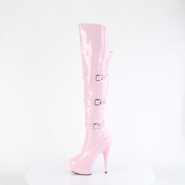 6" Heel, 1 3/4" PF Triple Buckle Strap OTK Boot, Side Zip - Image 3