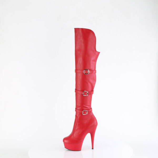 6" Heel, 1 3/4" PF Triple Buckle Strap OTK Boot, Side Zip - Image 3