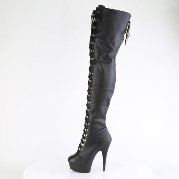 6" Heel, 1 3/4" PF Lace-Up Thigh Boot, 1/2 Inside Zip - Image 3