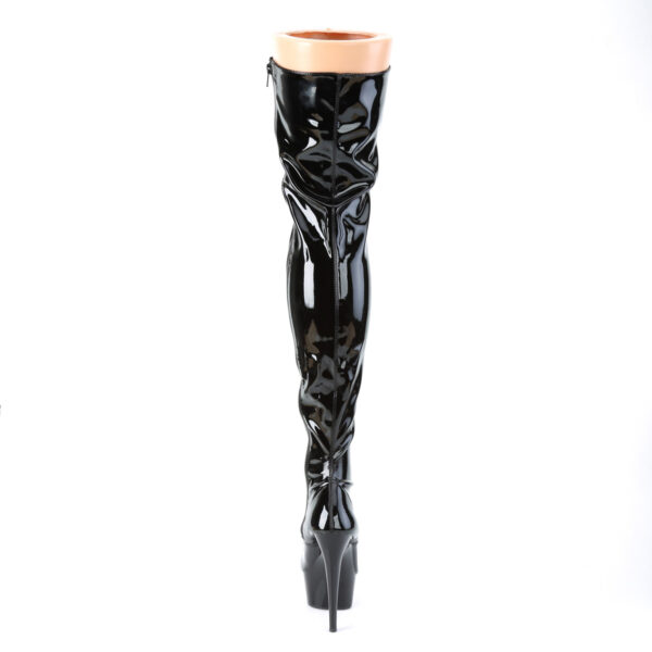 6" Heel, 1 3/4" PF Lace-Up Stretch Thigh Boot, Side Zip - Image 4