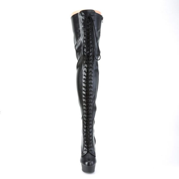 6" Heel, 1 3/4" PF Lace-Up Stretch Thigh Boot, Side Zip - Image 2