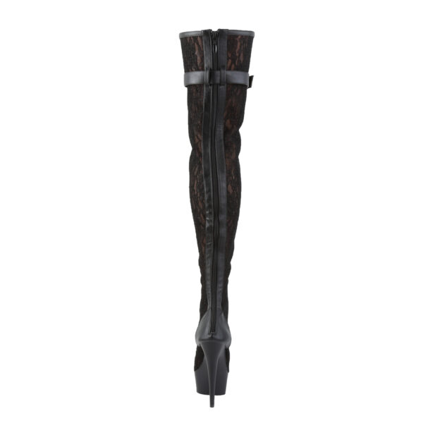 6" Heel, 1 3/4" PF Peep Toe Lace-up Thigh Boot, Back Zip - Image 4