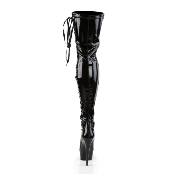 6" Heel, 1 3/4" PF Thigh Boot w/Side Ribbon Lace, Side Zip - Image 4