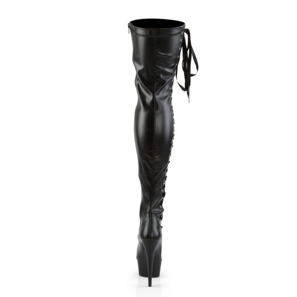 6" Heel, 1 3/4" PF Thigh Boot w/Side Ribbon Lace, Side Zip - Image 4