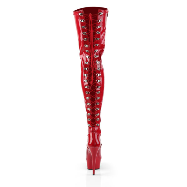6" Heel, 1 3/4" PF Back Lace Thigh Boot, Side Zip - Image 4