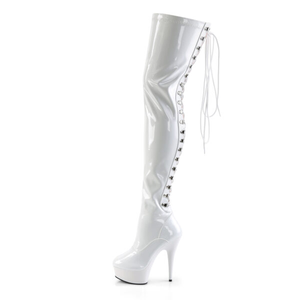 6" Heel, 1 3/4" PF Back Lace Thigh Boot, Side Zip - Image 3