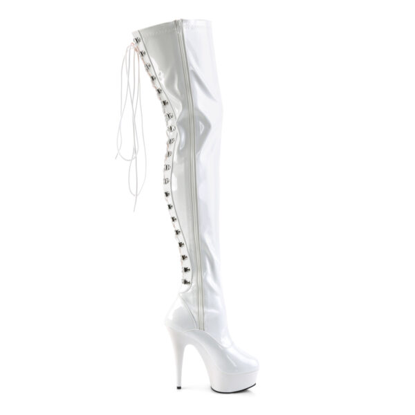 6" Heel, 1 3/4" PF Back Lace Thigh Boot, Side Zip - Image 5
