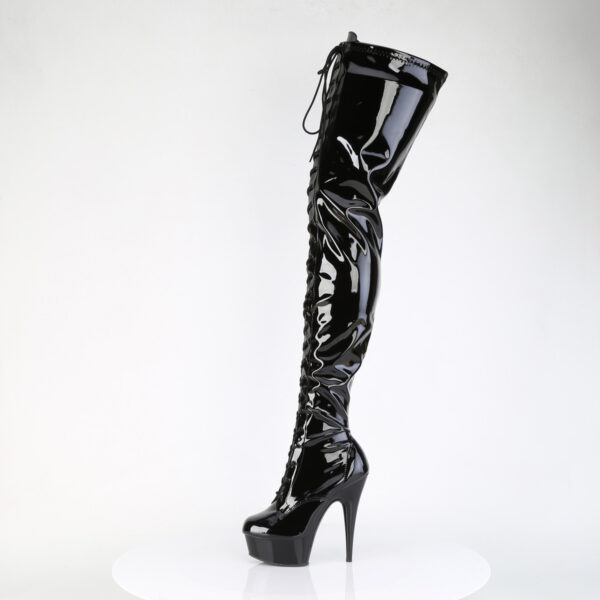 6" Heel, 1 3/4" PF Lace Up Stretch Crotch Boot, Side Zip - Image 3