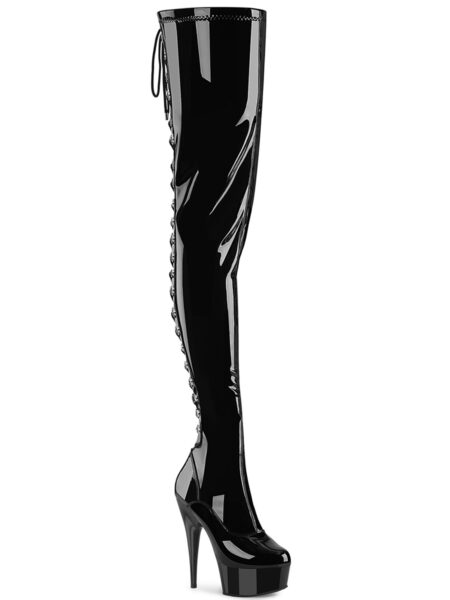 6" Heel, 1 3/4" PF Back Lace Stretch Crotch Boot, Side Zip