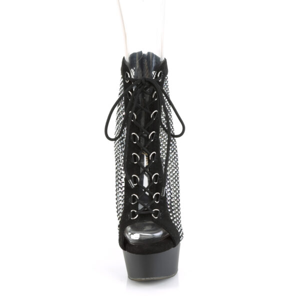 6" Heel, 1 3/4" PF Lace-Up Peep Toe Ankle Boot, Back Zip - Image 2