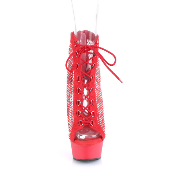 6" Heel, 1 3/4" PF Lace-Up Peep Toe Ankle Boot, Back Zip - Image 2