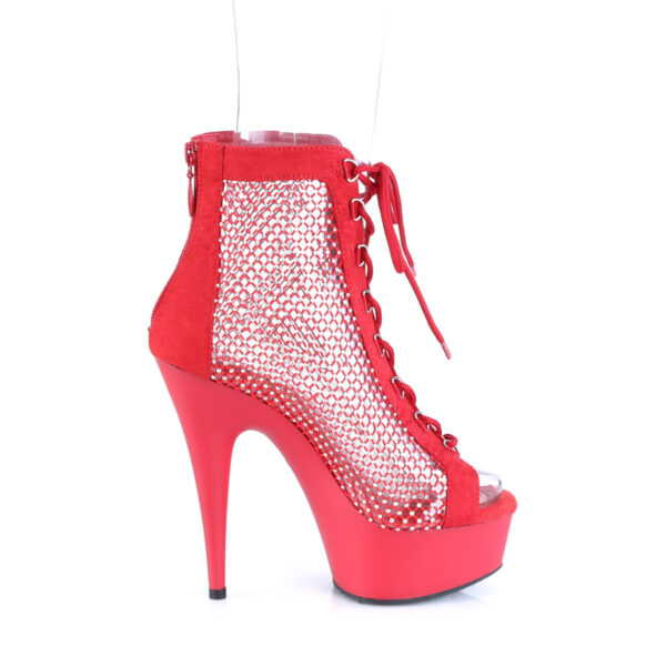 6" Heel, 1 3/4" PF Lace-Up Peep Toe Ankle Boot, Back Zip - Image 5