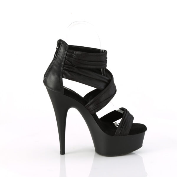 6" Heel, 1 3/4" PF Ruched Ankle Strap Sandal, Back Zip - Image 5
