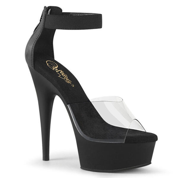*6" Heel, 1 3/4" PF Close Back Ankle Strap Sandal, Back Zip
