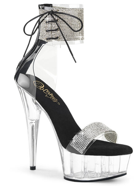 6" Heel, 1 3/4" PF Ankle Cuff Sandal w/RS, Back Zip