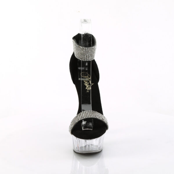 6" Heel, 1 3/4" PF Rhinestoned Close Back Sandal, Back Zip - Image 2