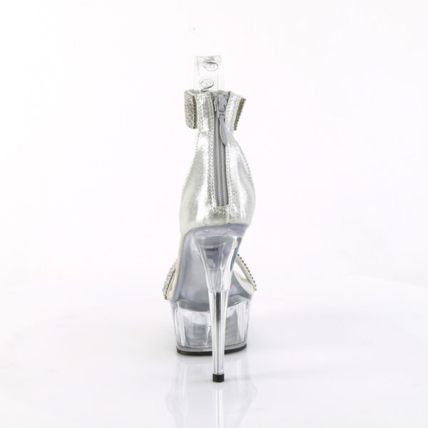 6" Heel, 1 3/4" PF Rhinestoned Close Back Sandal, Back Zip - Image 4