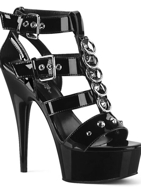 6" Heel, 1 3/4" PF Strappy T-Strap Close Back Sandal