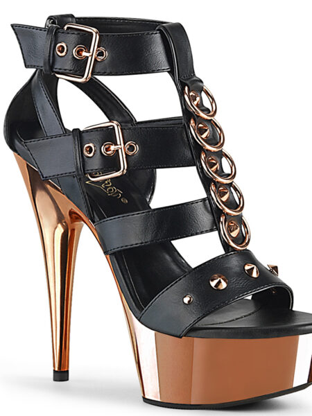 6" Heel, 1 3/4" PF Strappy T-Strap Close Back Sandal