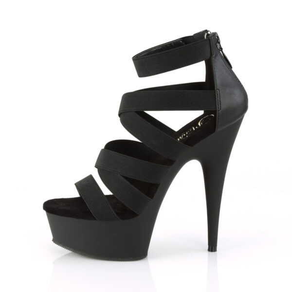 6" Heel, 1 3/4" PF Double Criss Cross Sandal, Back Zip - Image 3