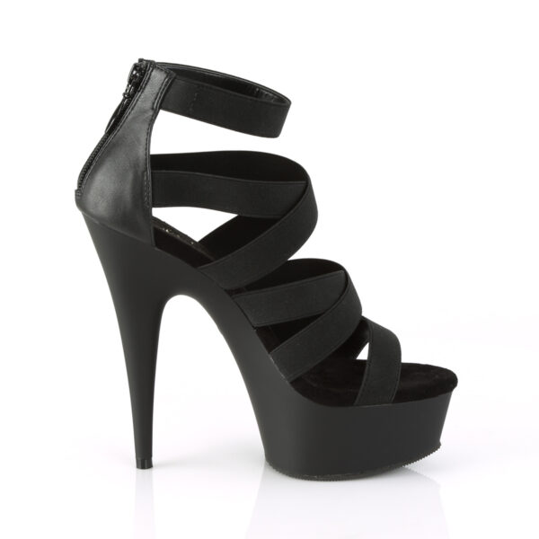 6" Heel, 1 3/4" PF Double Criss Cross Sandal, Back Zip - Image 5