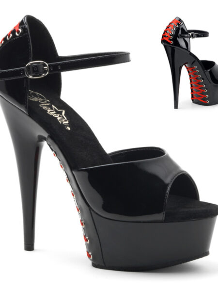 6" Heel, 1 3/4" PF d'Orsay Sandal w/ Corset Lacing