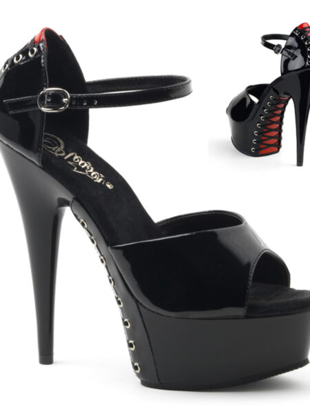 6" Heel, 1 3/4" PF d'Orsay Sandal w/ Corset Lacing