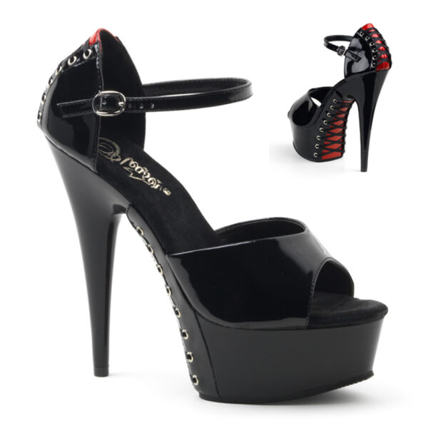 6" Heel, 1 3/4" PF d'Orsay Sandal w/ Corset Lacing