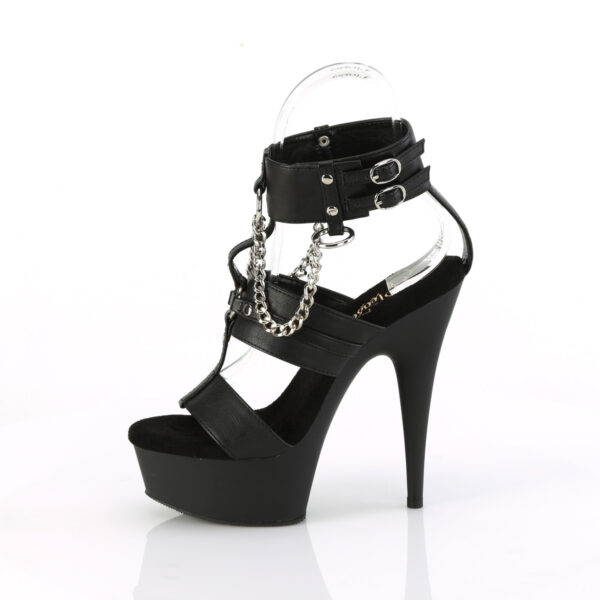 6" Heel, 1 3/4" PF 3 Band T-Strap Ankle Strap Sandal - Image 3
