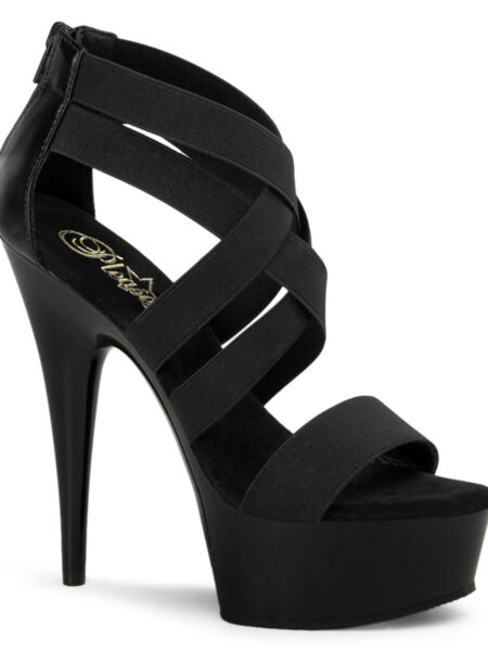 6" Heel, 1 3/4" PF Cross Close Back Sandal, Back Zip