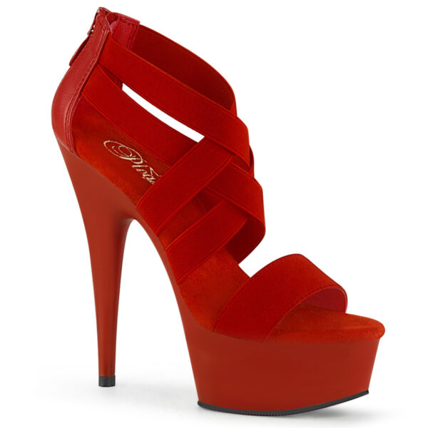6" Heel, 1 3/4" PF Criss Cross Sandal, Back Zip