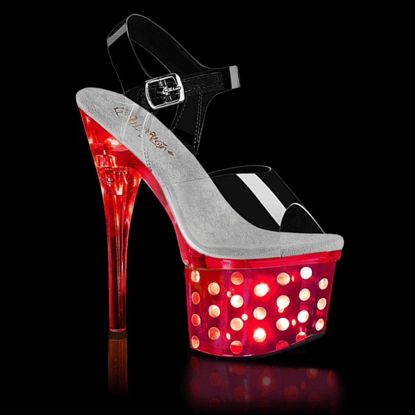 7" Heel, 3" PF LED Illuminated Ankle Strap Sandal