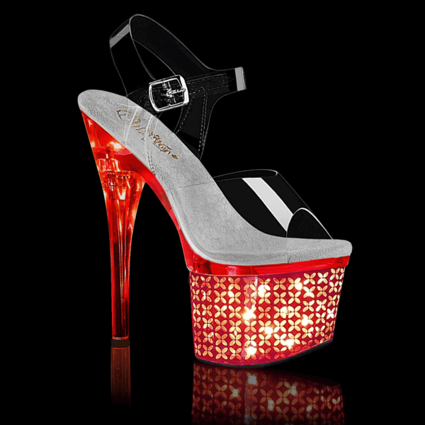 7" Heel, 3" PF LED Illuminated Ankle Strap Sandal