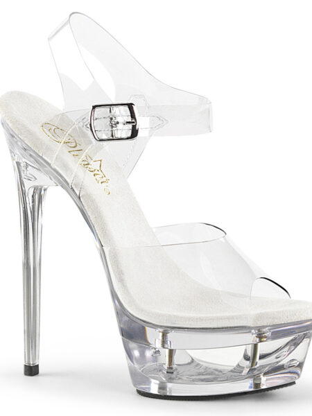6 1/2" Heel, 1 3/4" Cut-Out PF Ankle Strap Sandal