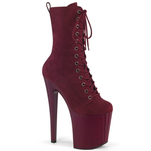8" Heel, 3 3/4" PF Lace-Up Ankle Boot, Side Zip