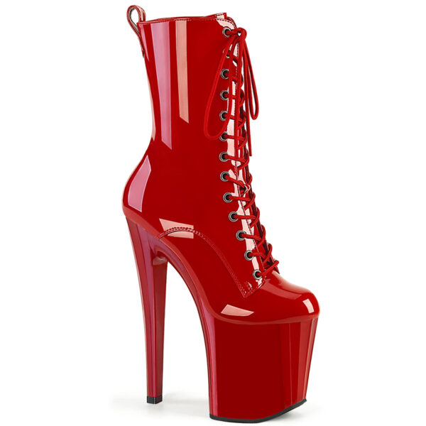 8" Heel, 3 3/4" PF Lace-Up Ankle Boot, Side Zip