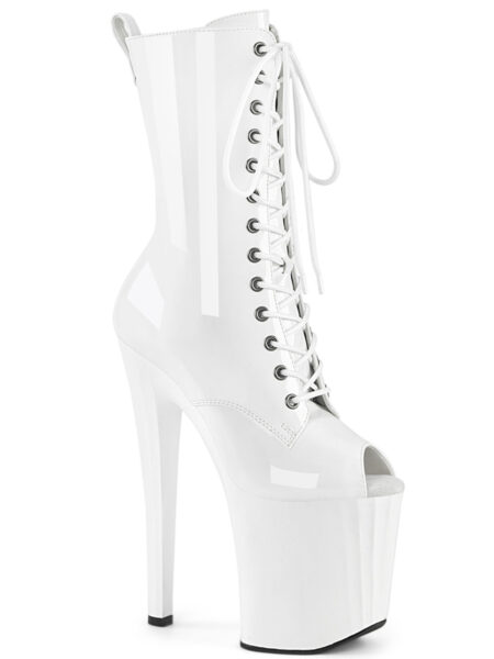 8" Heel, 3 3/4" PF Peep Toe Ankle Boot, Side Zip