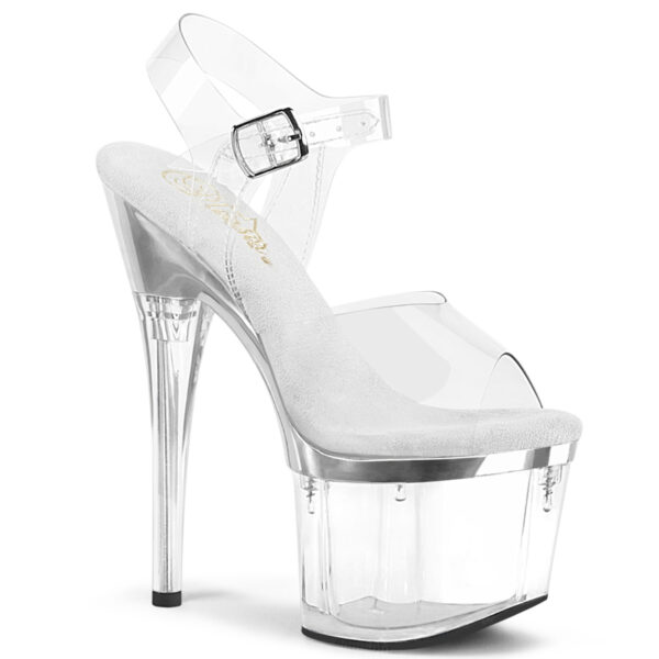 7" Heel, 3" PF Ankle Strap Sandal