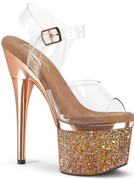 7" Heel, 3" PF Ankle Strap Sandal