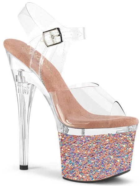 7" Heel, 3" PF Ankle Strap Sandal