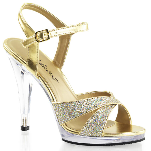 4 1/2" Heel, 1/2" PF Criss Cross Ankle Strap Sandal