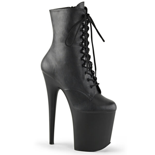 8" Heel, 4" PF Lace-Up Front Ankle Boot, side Zip
