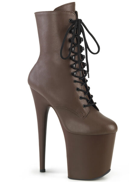 8″ Heel, 4″ PF Lace-Up Front Ankle Boot, Side Zip — Pleasure Zone Houston