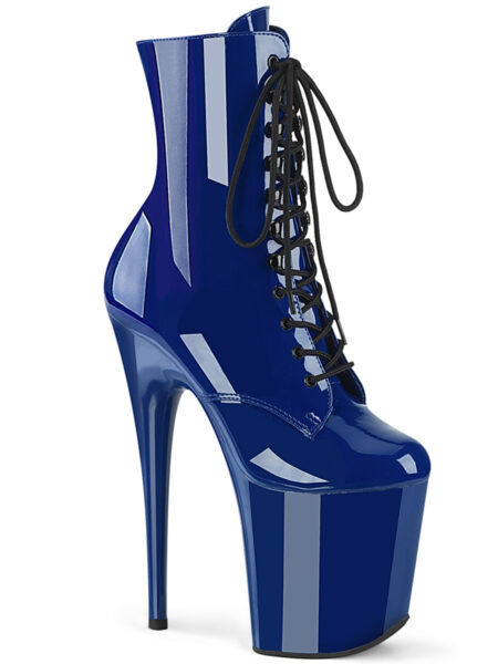 8" Heel, 4" PF Lace-Up Front Ankle Boot, Side Zip