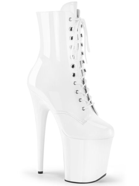 8″ Heel, 4″ PF Lace-Up Ankle Boot, Side Zip