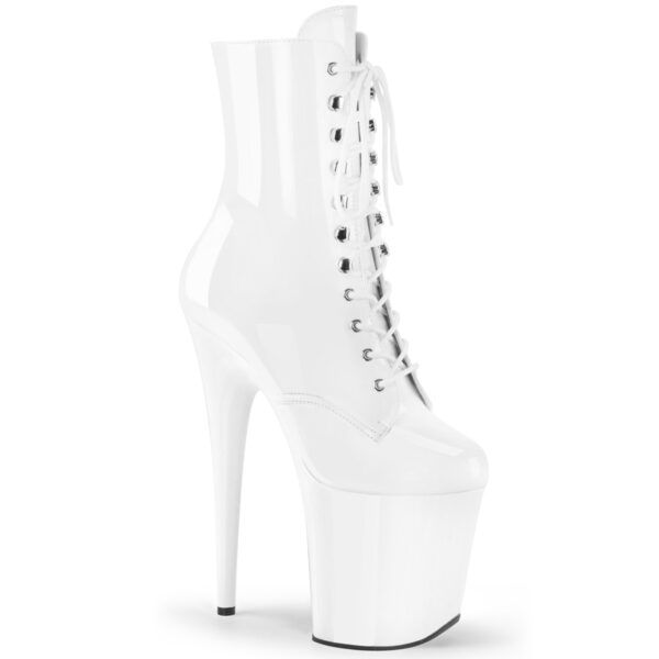 8" Heel, 4" PF Lace-Up Ankle Boot, Side Zip