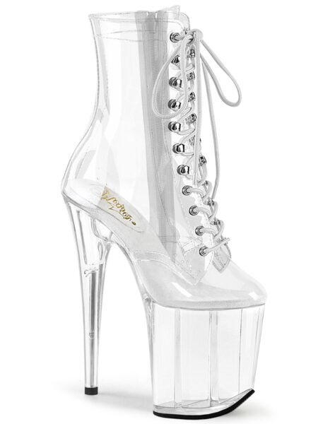 8" Heel, 4" PF Lace-Up Front Ankle Boot , Side Zip