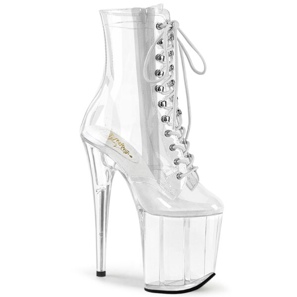 8" Heel, 4" PF Lace-Up Front Ankle Boot , Side Zip