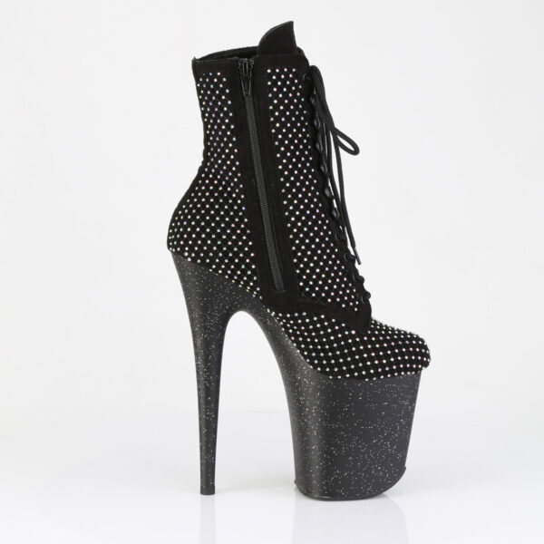 8" Heel, 4" PF Lace-Up RS Mesh Ankle Boot, Side Zip - Image 5